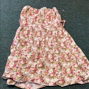 Strapless floral dress